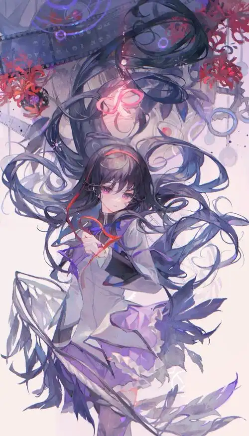 紫发神秘系少女与彼岸花